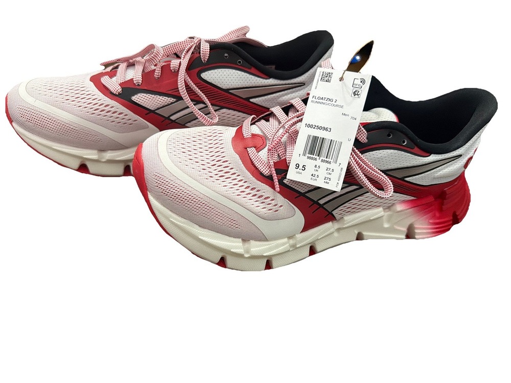 NEW Reebok FloatZig 2 AHA Men 9.5 Shoes, White/Vector Red/Black, # 100250962